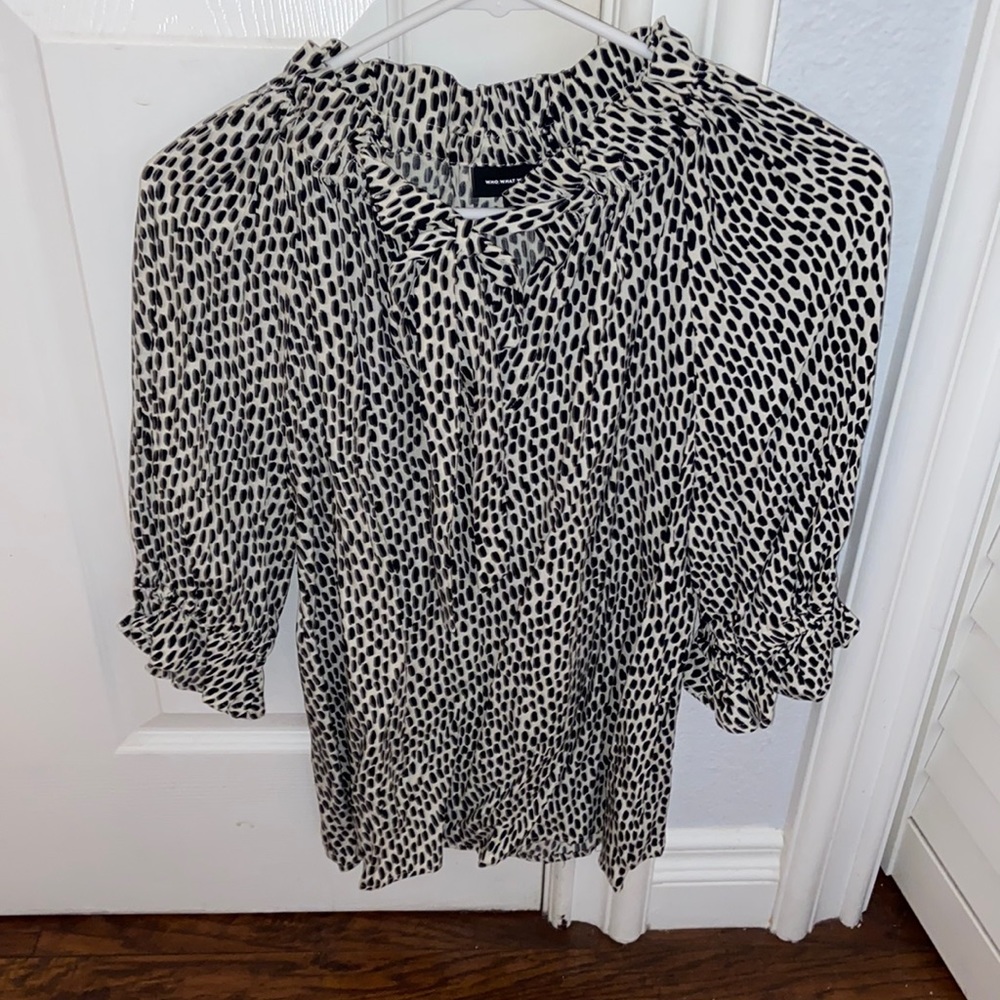 White and black shirt